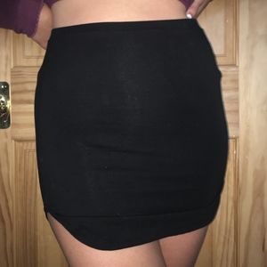 Black bodycon mini skirt